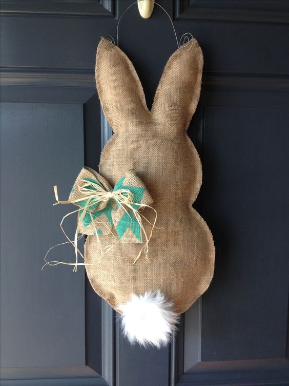 Burlap Easter Bunny Wreath